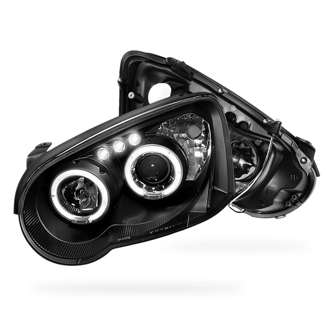 Subaru Impreza WRX STI Sedan / Wagon Blobeye (2003 - 2005) Black Angel Eyes Projector Headlights LH + RH