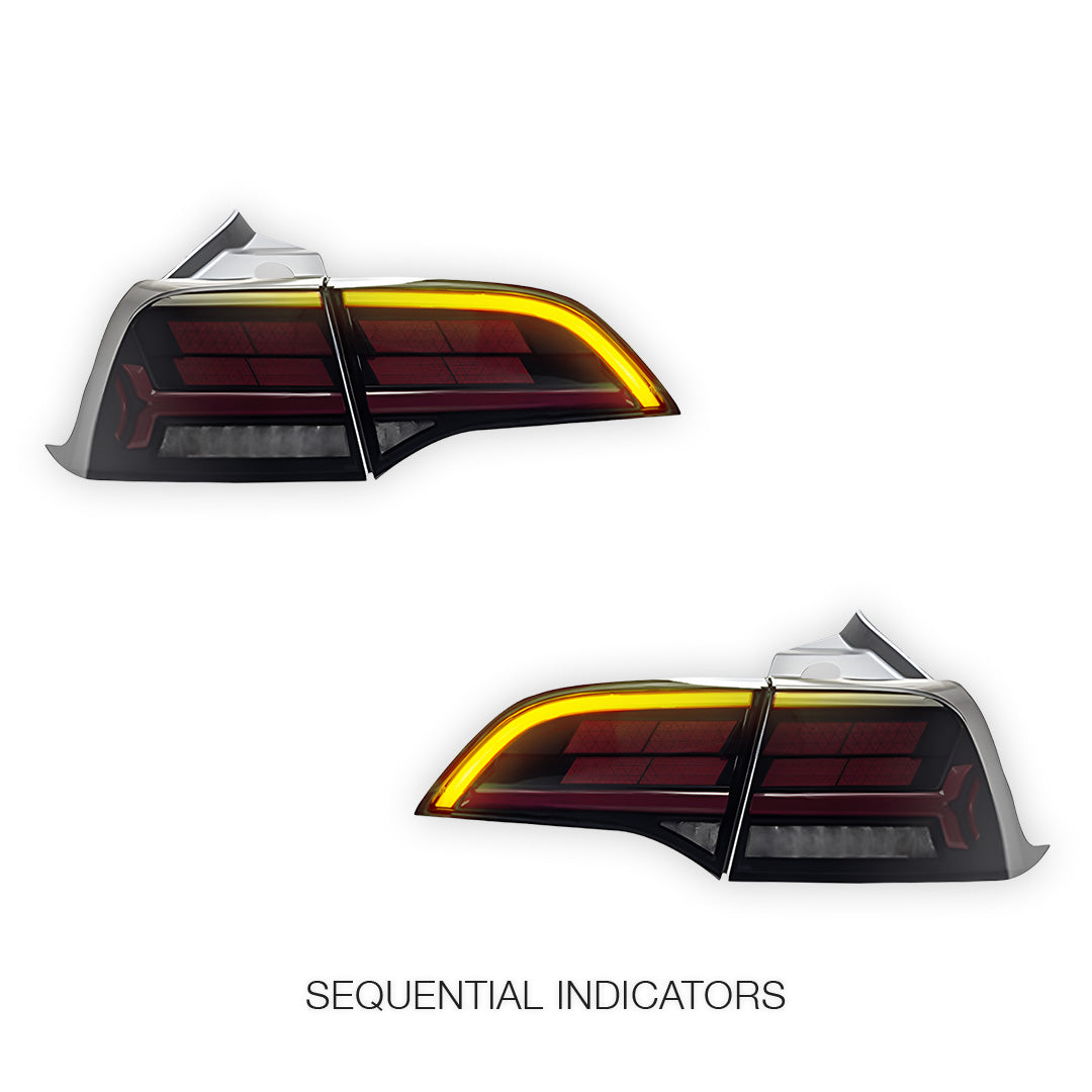 Tesla Model Y SUV (2022 - 2023) Sequential Tesla Logo Style Tail Lights LH + RH - Image 4