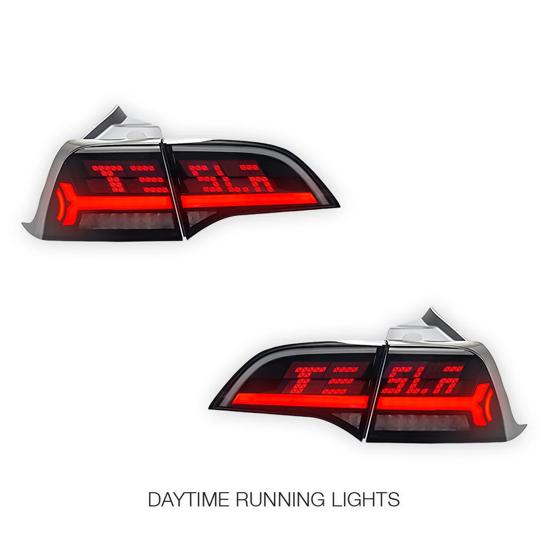 Tesla Model Y SUV (2022 - 2023) Sequential Tesla Logo Style Tail Lights LH + RH - Image 2