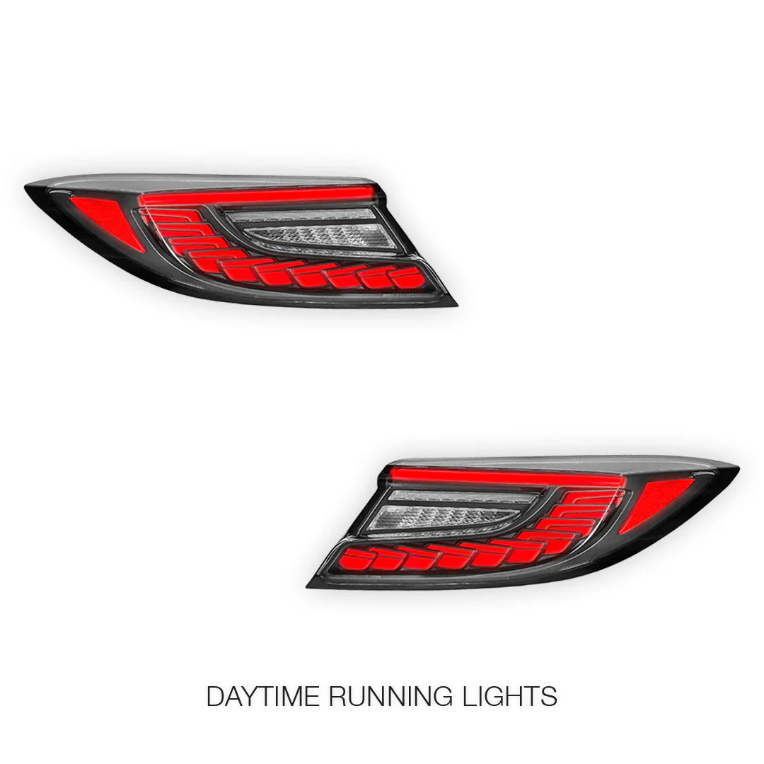 Toyota 86 2nd Gen. (2022 - 2024) Clear Red Dragon-Scale Style Sequential LED Tail Lights LH + RH - Image 2