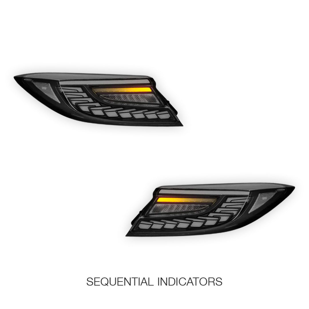 Toyota 86 2nd Gen. (2022 - 2024) Clear White Dragon-Scale Style Sequential LED Tail Lights LH + RH - Image 4