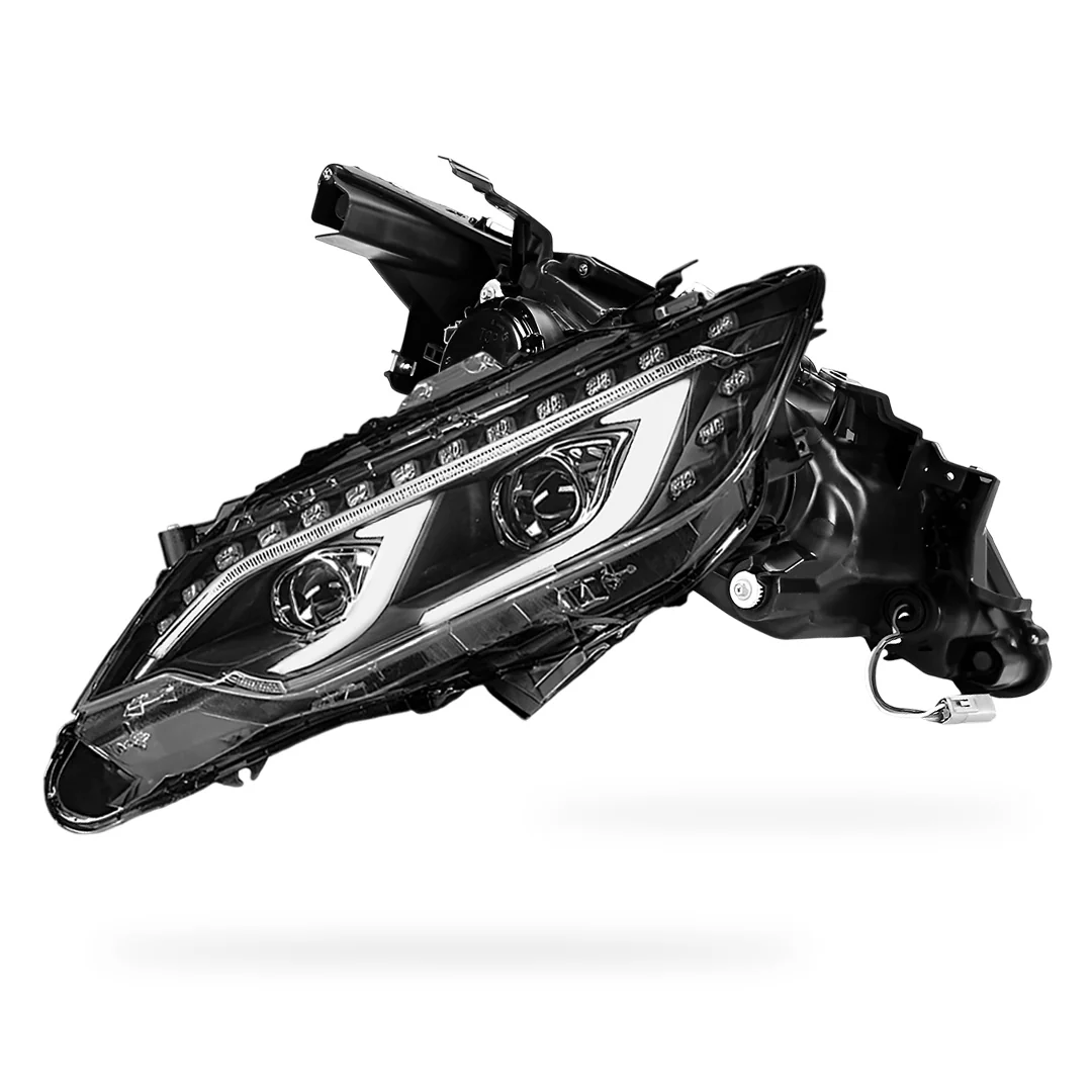 Toyota Camry XV50 USA Spec (2012 - 2017) Black 3D LED DRL Dual Projector With Sequential Indicators Headlights LH + RH