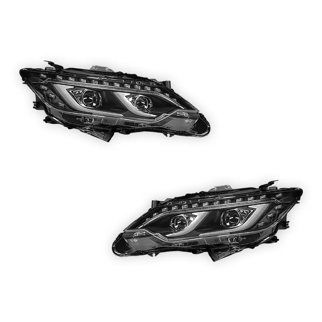 Toyota Camry XV50 USA Spec (2012 - 2017) Black 3D LED DRL Dual Projector With Sequential Indicators Headlights LH + RH - Image 6