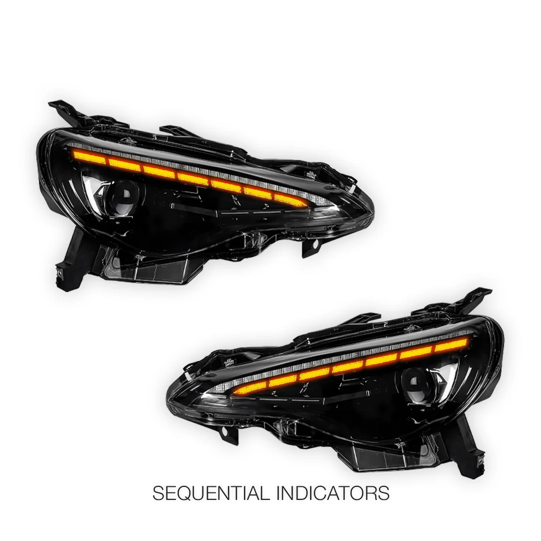 Toyota GT86 (2012 - 2021) Demon Eye Style Sequential Projector Headlights LH + RH - Image 4