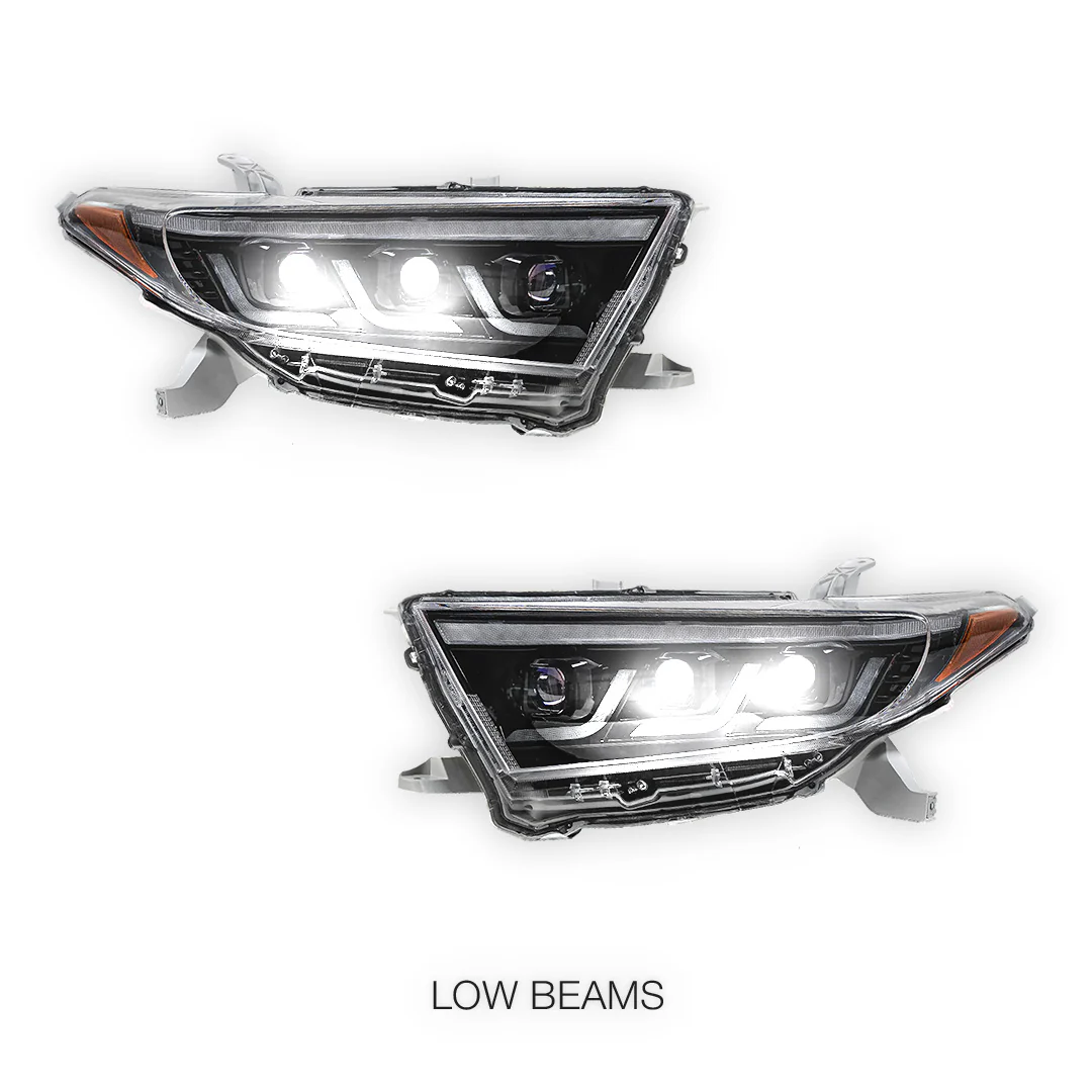Toyota Highlander / Kluger XU40 (2011 - 2013) Sequential Black Full LED DRL Headlights LH + RH - Image 4