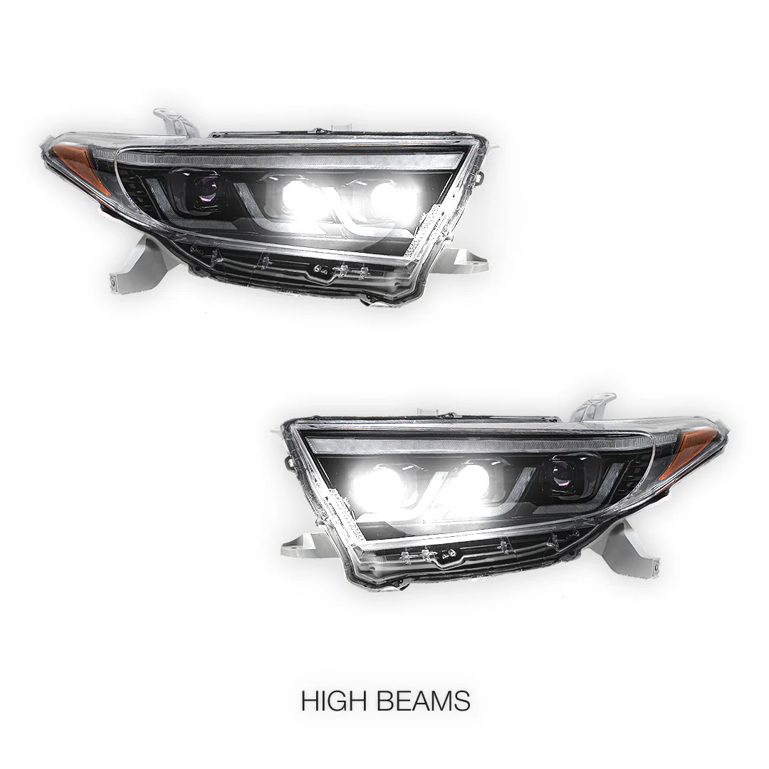 Toyota Highlander / Kluger XU40 (2011 - 2013) Sequential Black Full LED DRL Headlights LH + RH - Image 5