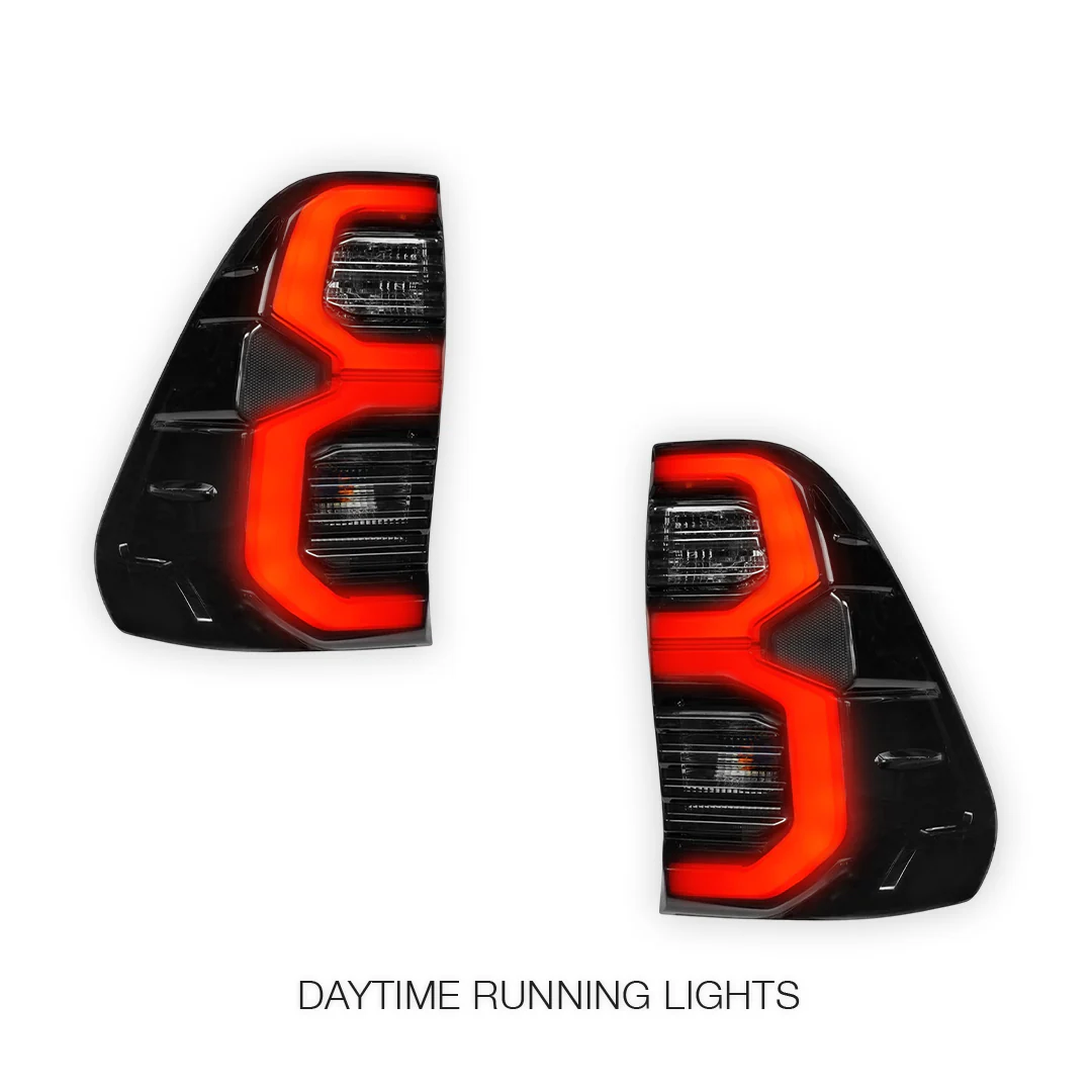 Toyota HiLux N80 / Revo Rocco (2015 - 2025) Smoked MY12 Update Style 3D LED Stripe Bar Tail Lights LH + RH - Image 3