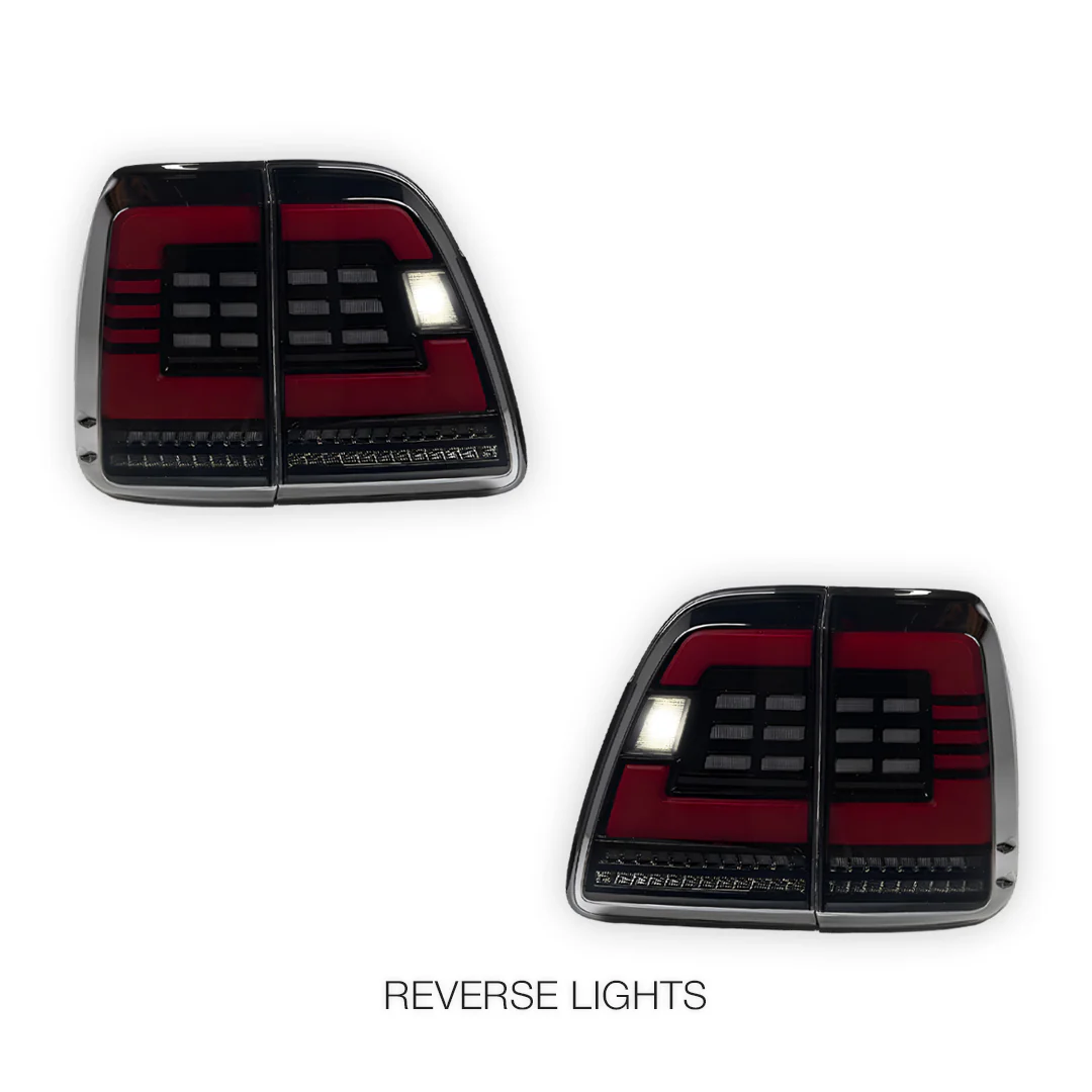 Toyota LandCruiser 100 Series (1998 - 2007) Black Sequential Full LED Tail Lights LH + RH - Image 5