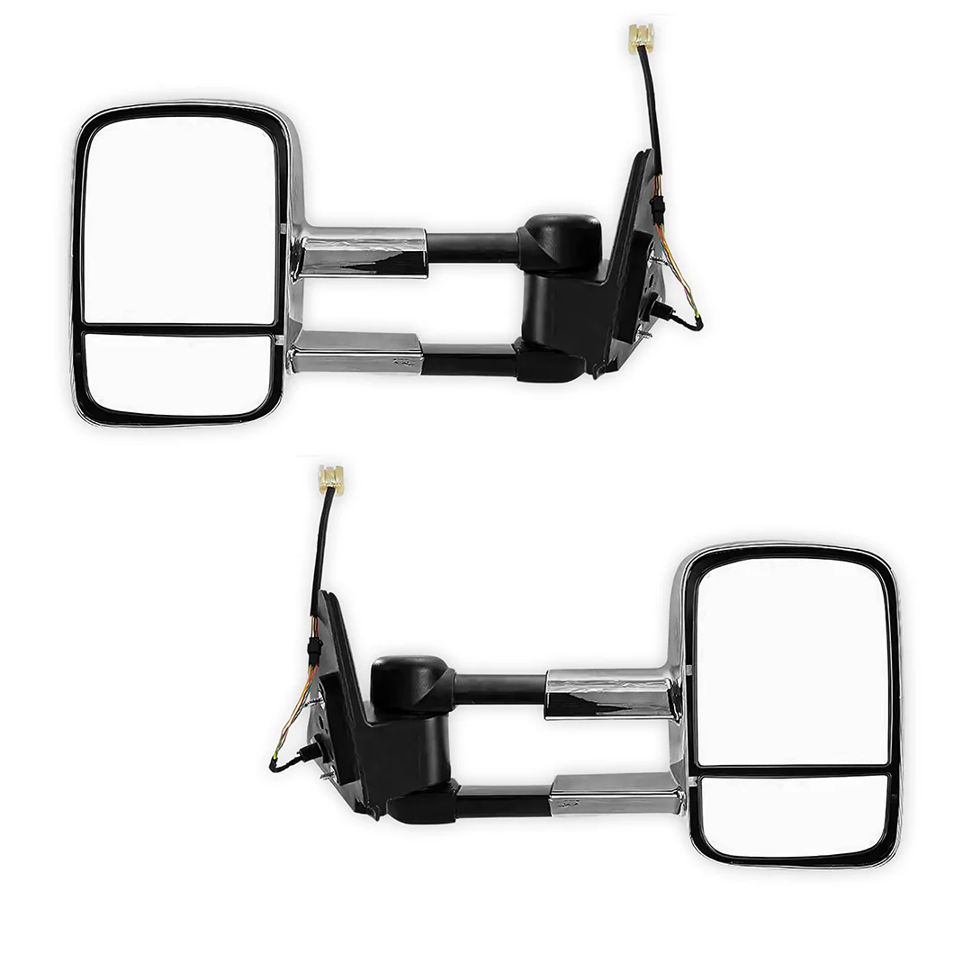 Toyota LandCruiser 100 Series (1998 - 2007) Chrome Extendable Towing Side Mirrors - Image 2