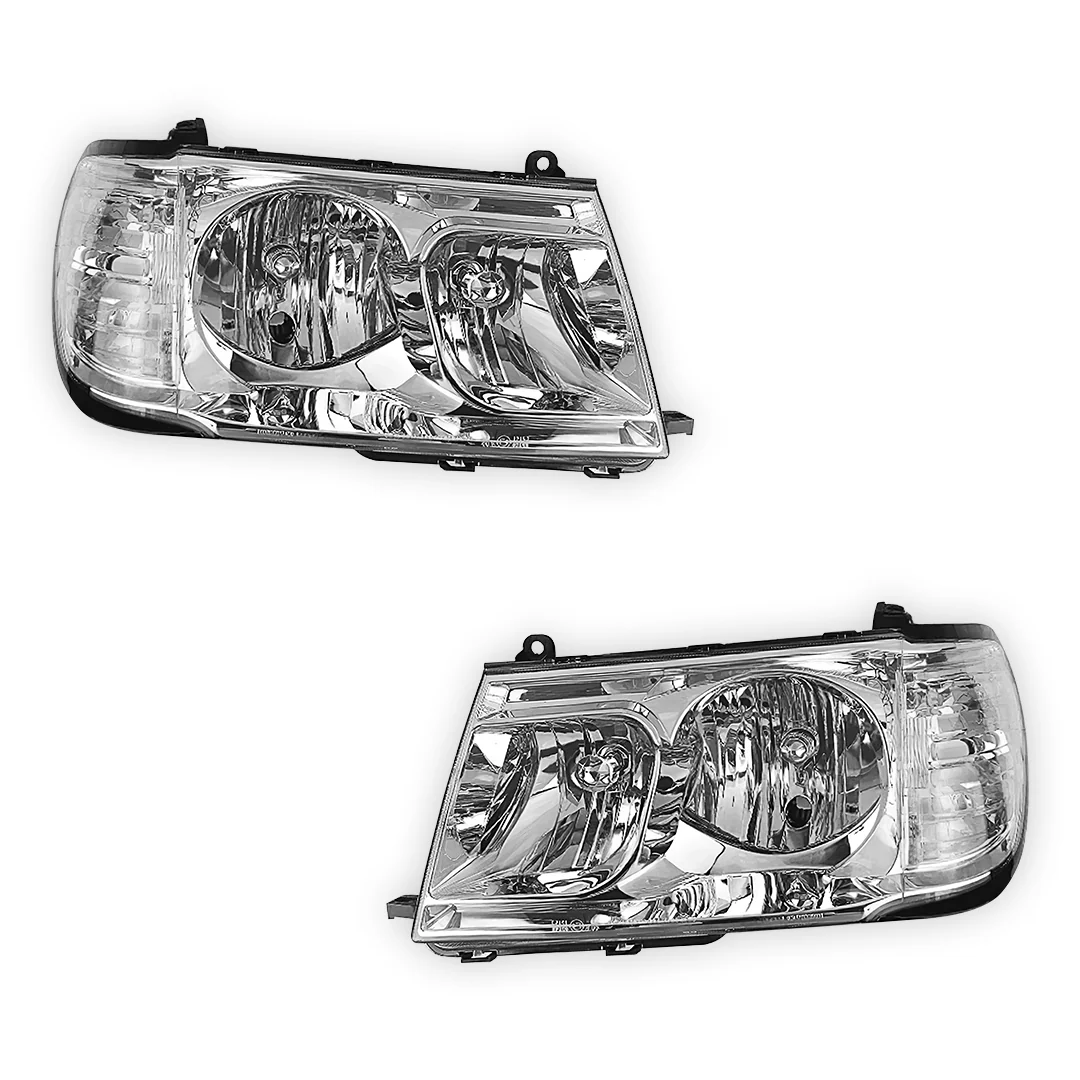Toyota LandCruiser 100 Series Altezza (1998 - 2004) Chrome OEM Style Headlights LH + RH - Image 3