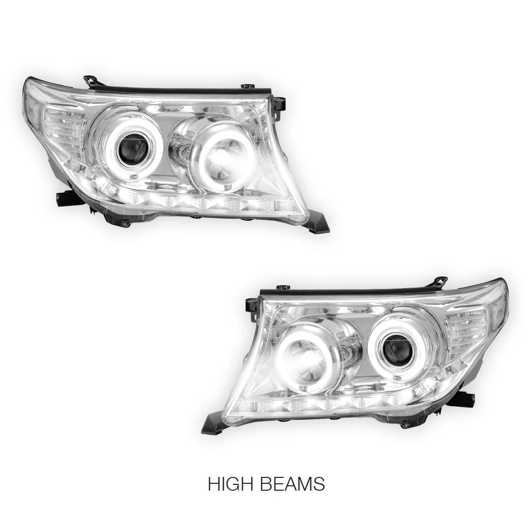 Toyota LandCruiser 200 Series (2007- 2015) Sequential LED DRL Halo Projector Headlights LH + RH - Image 6