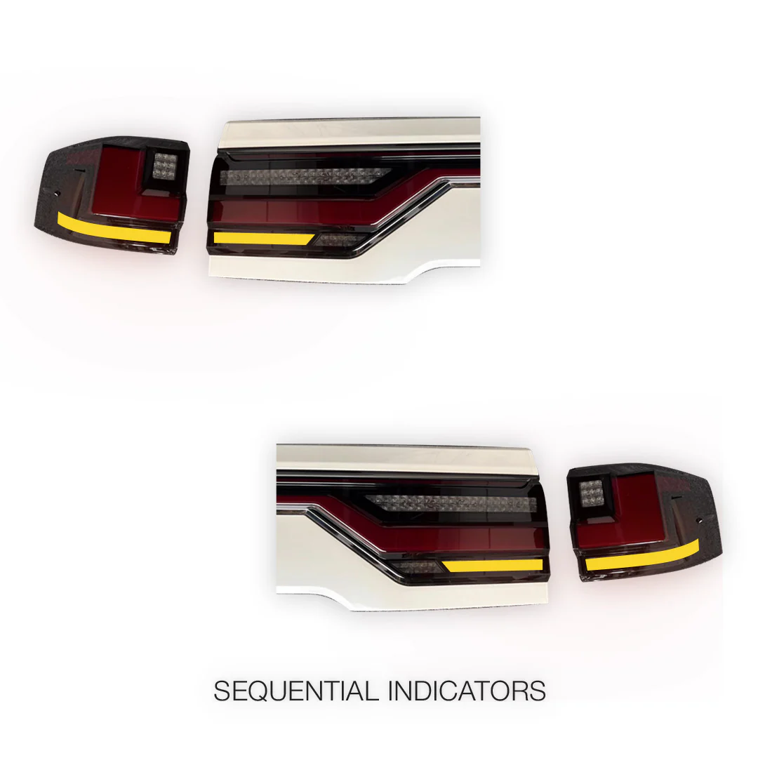 Toyota LandCruiser 300 Series (2022 - 2024) Black Sequential Full LED Through Tail Lights LH + RH - Image 3
