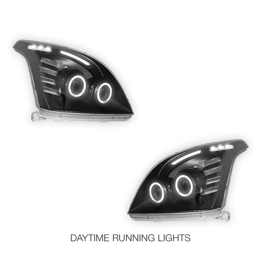 Toyota LandCruiser Prado 120 Series (2003- 2009) Angel-Eyes LED DRL Projector Headlights LH + RH - Image 9
