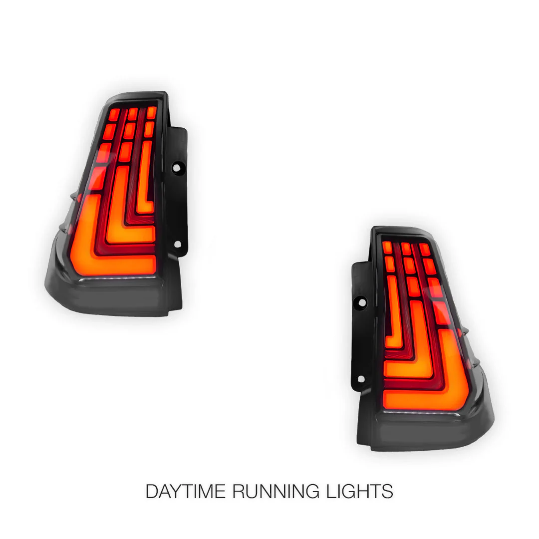 Toyota LandCruiser Prado 150 Series (2010 - 2018) Smoked L-Blade Style LED Tail Lights LH + RH - Image 2