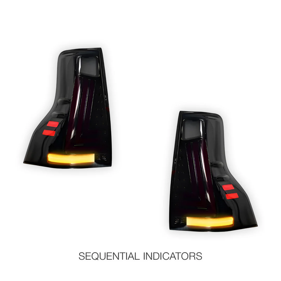Toyota LandCruiser Prado 150 Series (2013 - 2017) Smoked Dot Matrix Style LED Tail Lights LH + RH - Image 5