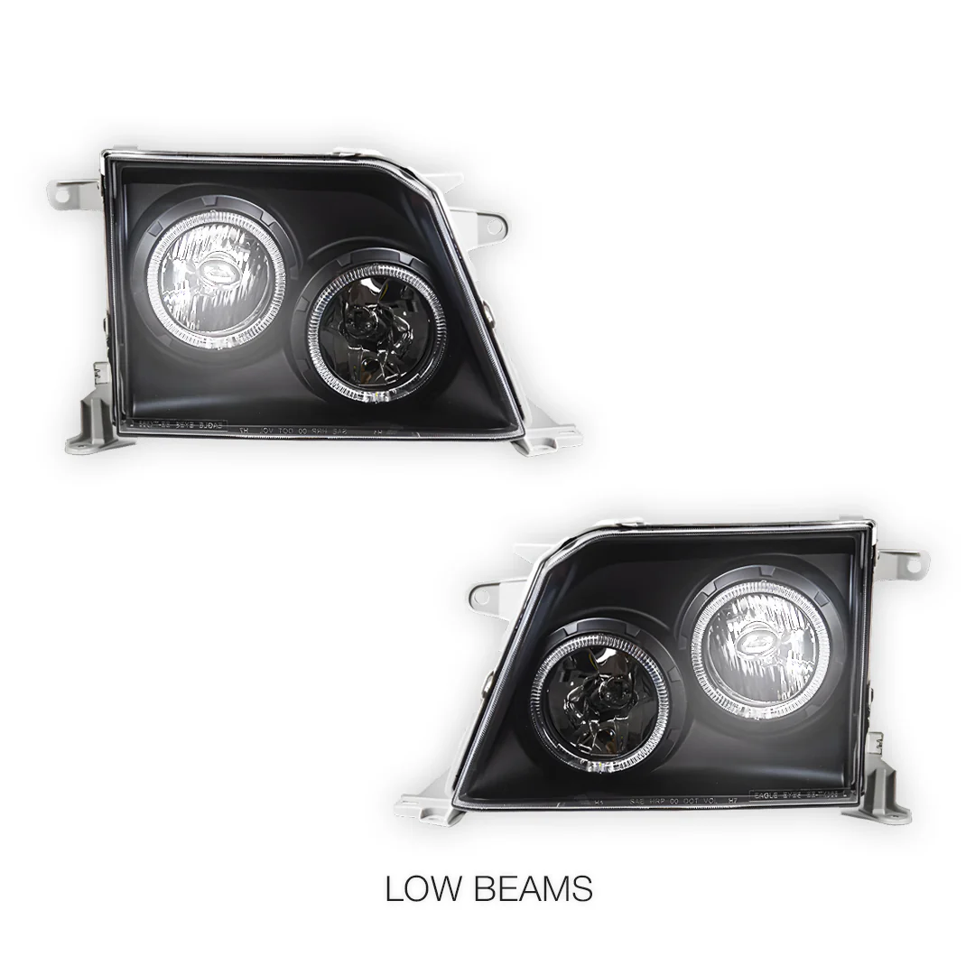 Toyota LandCruiser Prado 90 Series (1997 - 2002) Angel-Eyes DRL Projector Headlights LH + RH - Image 4
