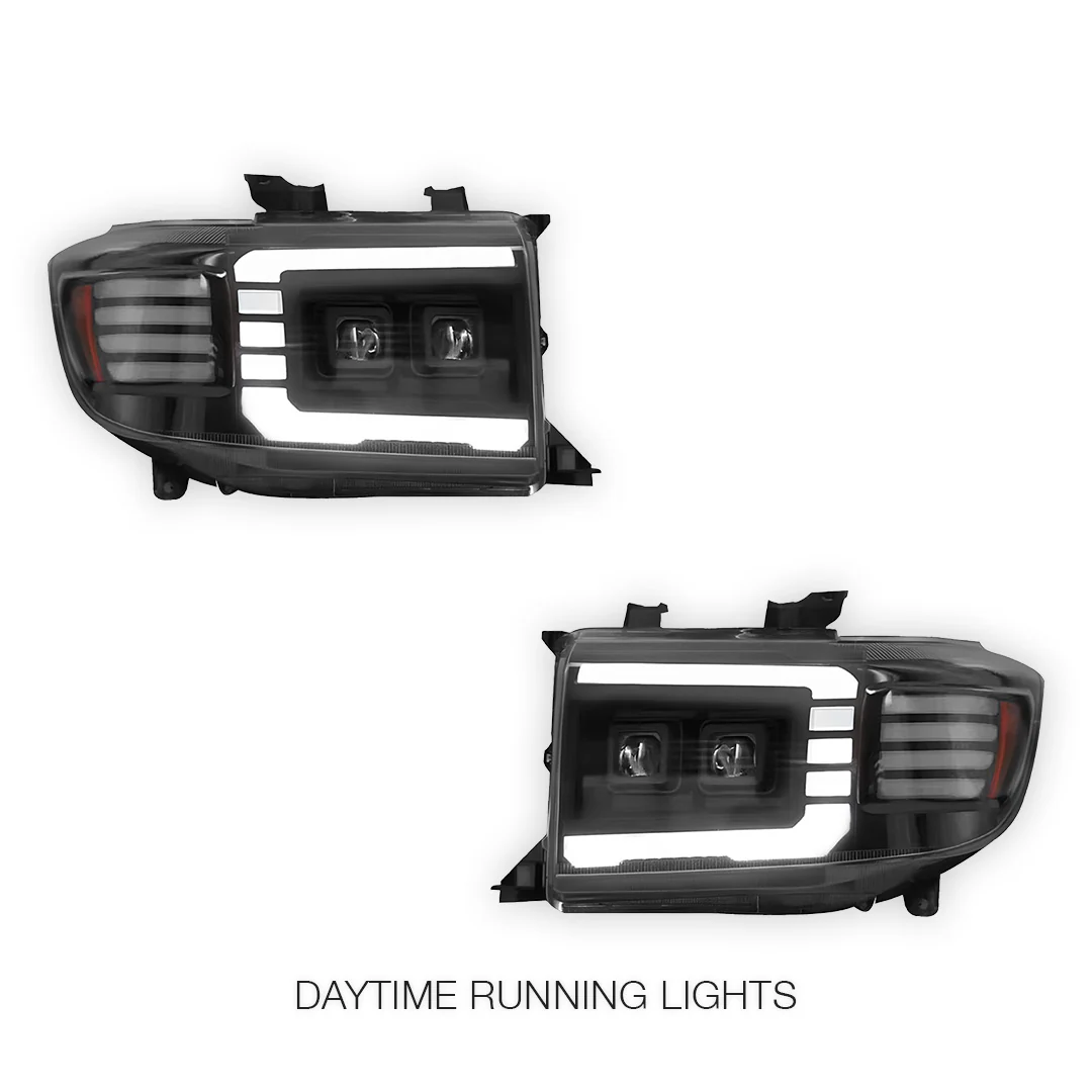 Toyota LandCruiser VDJ 70 / 76 / 78 / 79 Series (2007 - 2023) C Style DRL LED Headlights LH + RH - Image 3