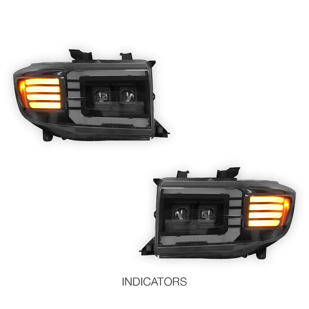 Toyota LandCruiser VDJ 70 / 76 / 78 / 79 Series (2007 - 2023) C Style DRL LED Headlights LH + RH - Image 4