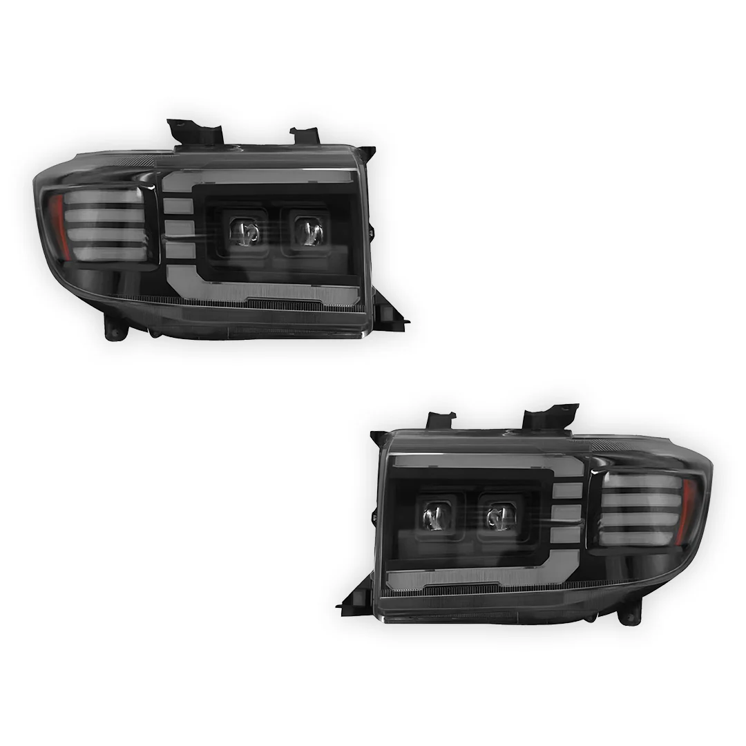 Toyota LandCruiser VDJ 70 / 76 / 78 / 79 Series (2007 - 2023) C Style DRL LED Headlights LH + RH - Image 7