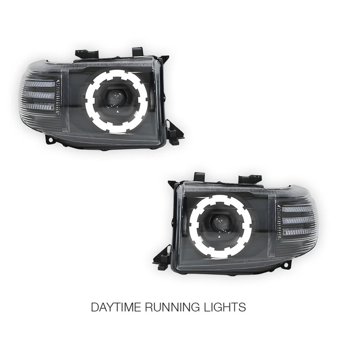 Toyota LandCruiser VDJ 70 / 76 / 78 / 79 Series (2007 - 2023) LED Halo Ring Headlights LH + RH - Image 3