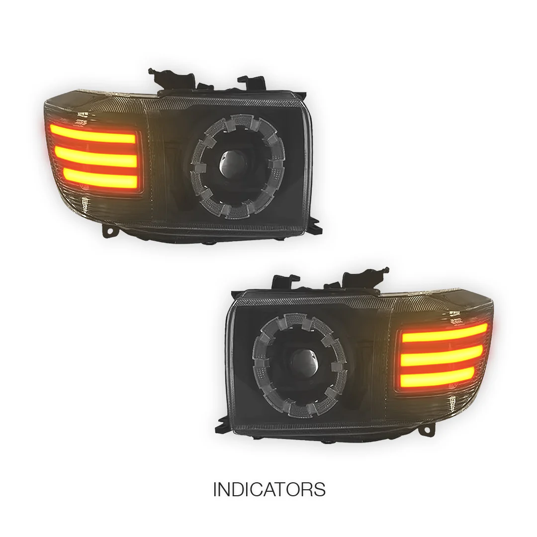 Toyota LandCruiser VDJ70 / 76 / 78 / 79 Series (2007 - 2025) Smoked LED Headlights LH + RH - Image 4