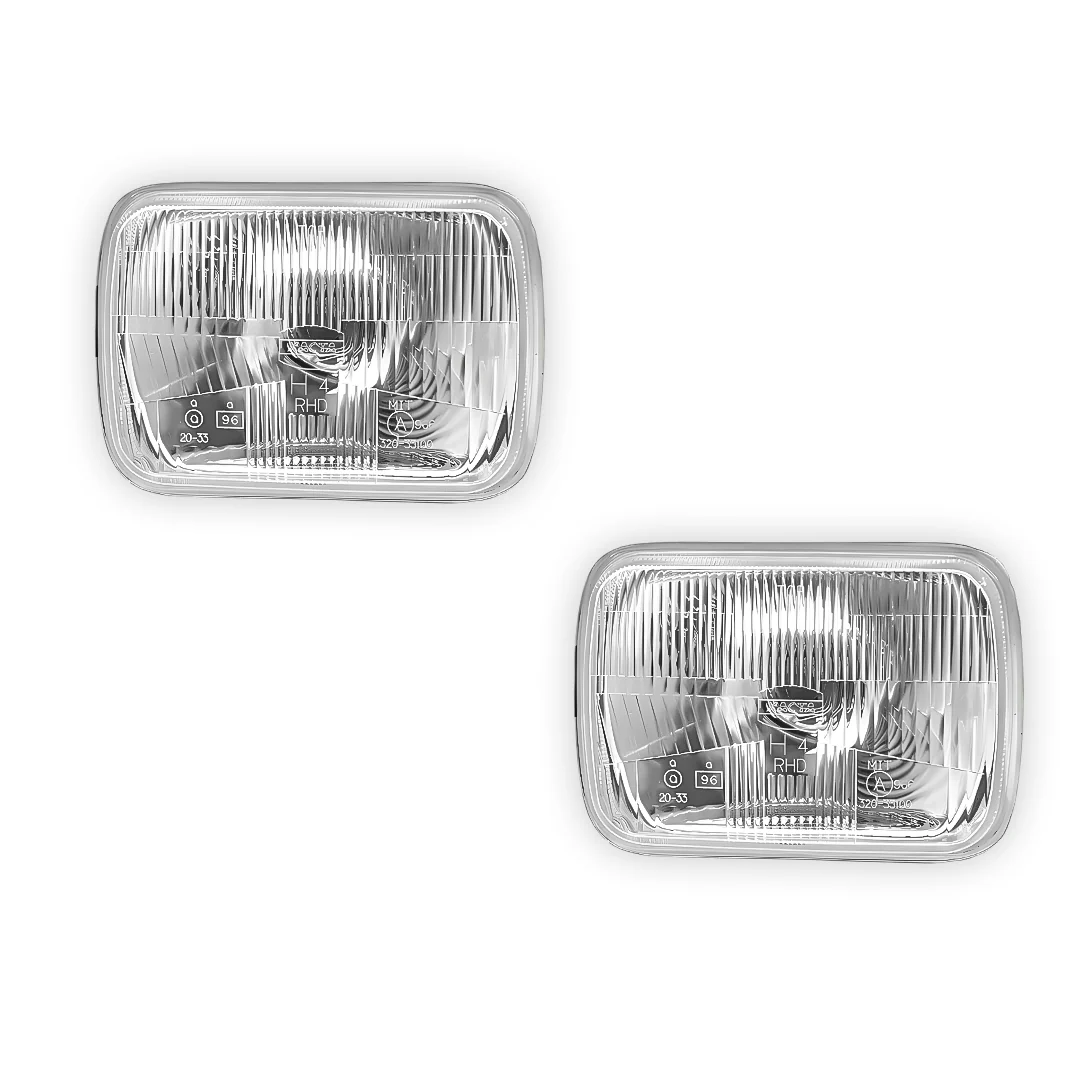 Toyota Supra A70 (1986 - 1992) Headlights with H4 Globe Glass Lens LH + RH - Image 4