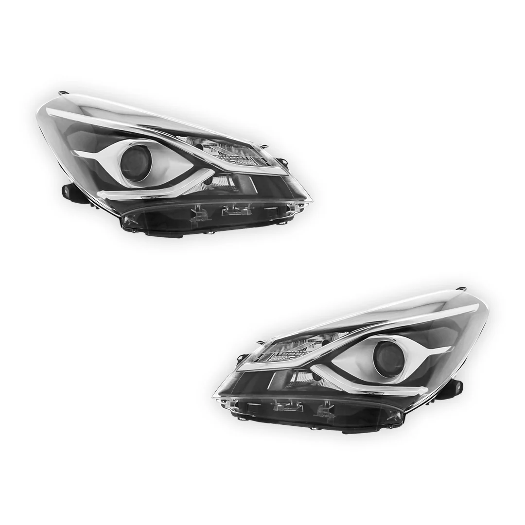 Toyota Yaris Black Headlights Projector 2017 - 2021 OEM-Style Aftermarket Left & Right - Image 2