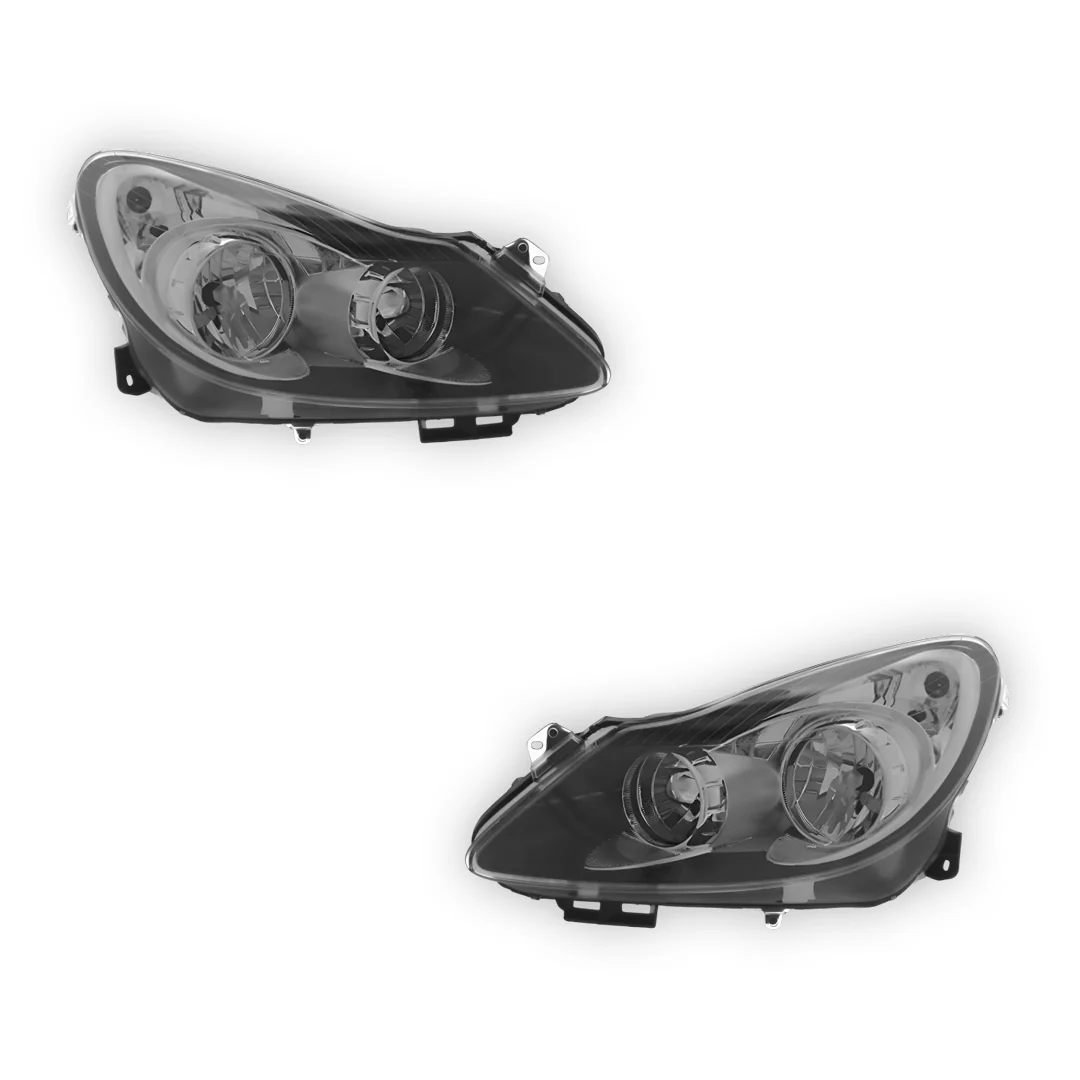 Vauxhall Corsa D Black Headlights 2006 - 2011 OEM-Style Aftermarket Left & Right - Image 2