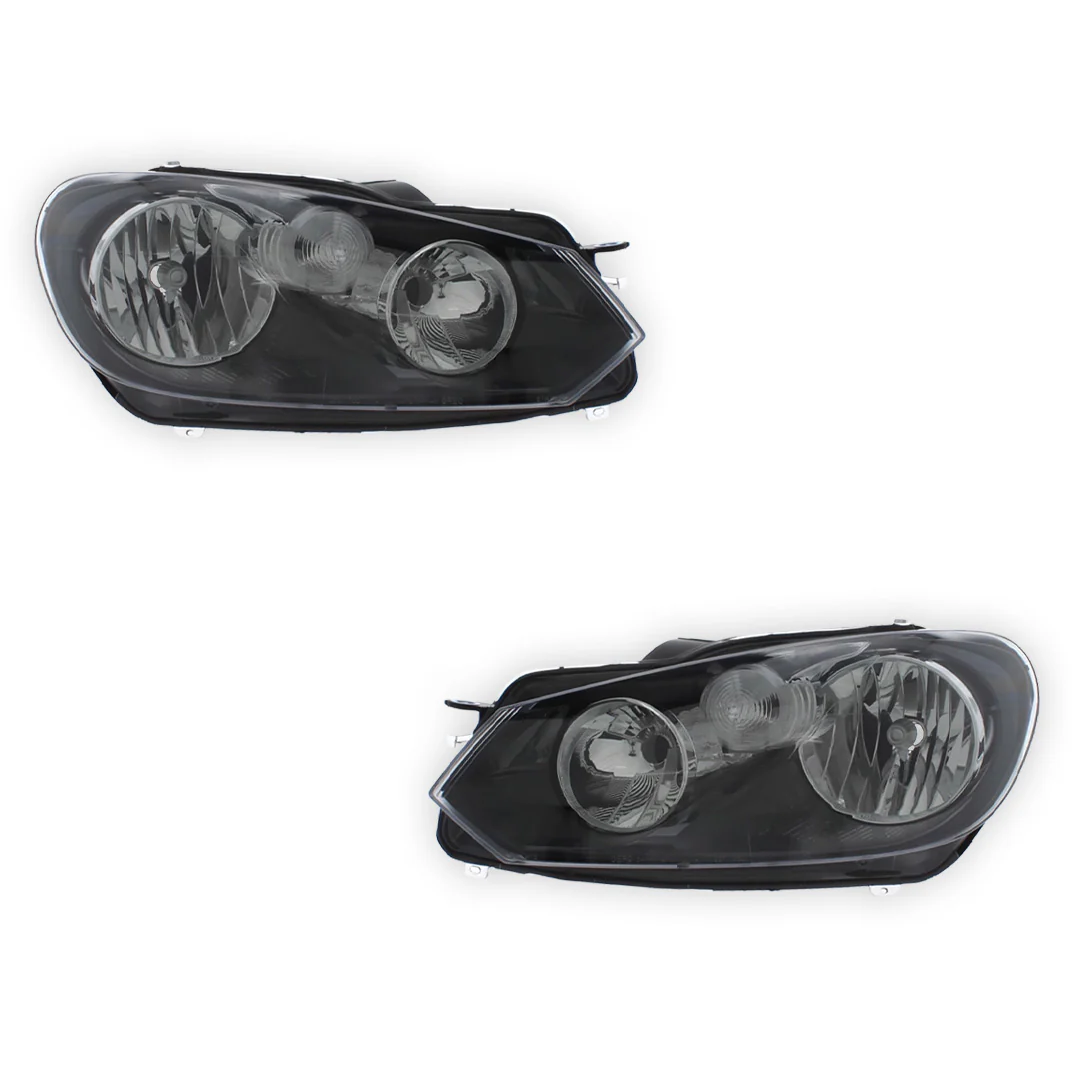 Volkswagen Golf MK6 Black Headlights 2009 - 2013 OEM-Style Aftermarket Left & Right - Image 2