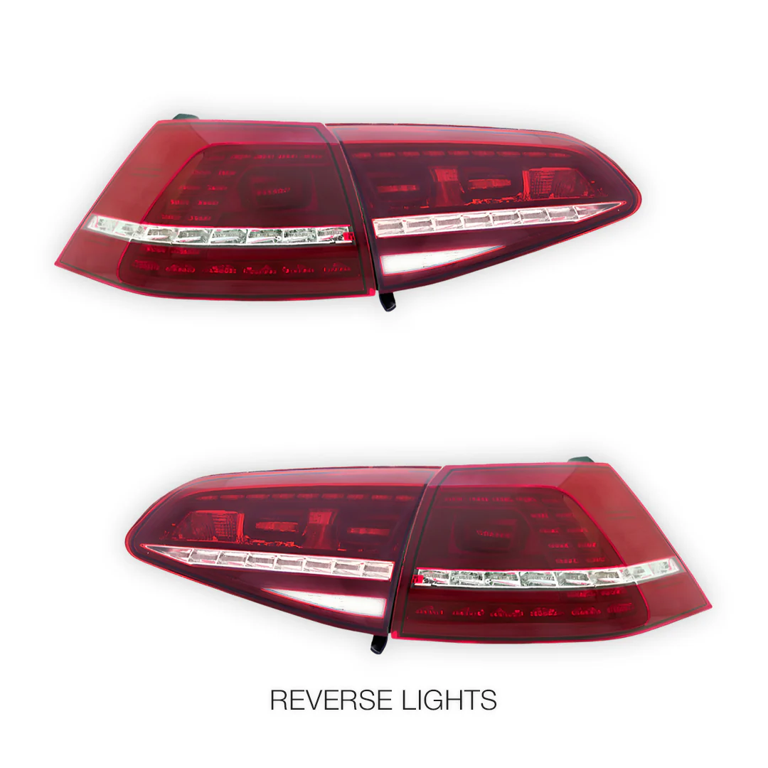 Volkswagen Golf MK7 (2012 - 2017) R Style Sequential LED Tail Lights LH + RH - Image 6