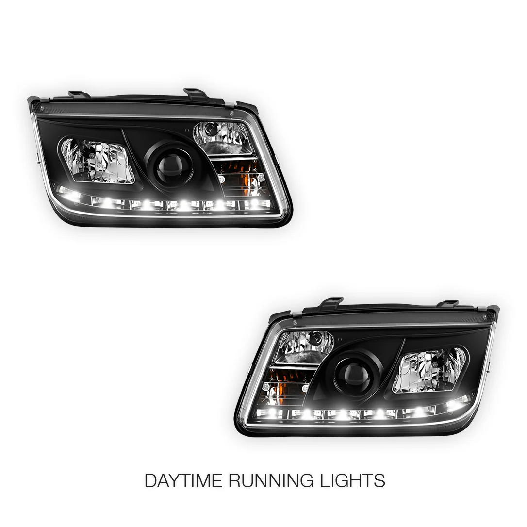 Volkswagen Jetta 1J (1998 - 2004) LED DRL Projector Headlights LH + RH - Image 4