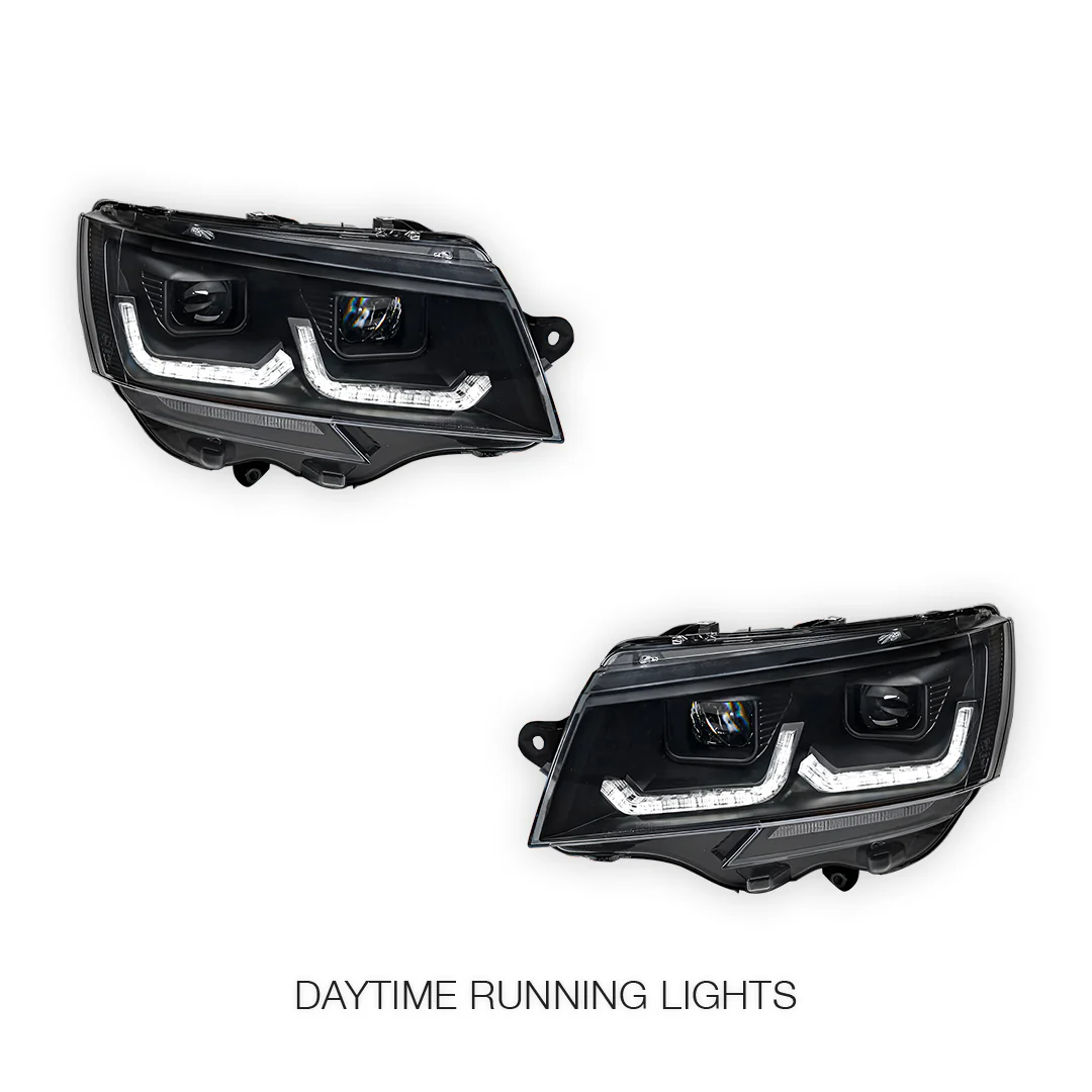 Volkswagen Multivan T6.1 (2020 - 2024) Black DRL LED Projector With Sequential Indicators Headlights LH + RH - Image 2