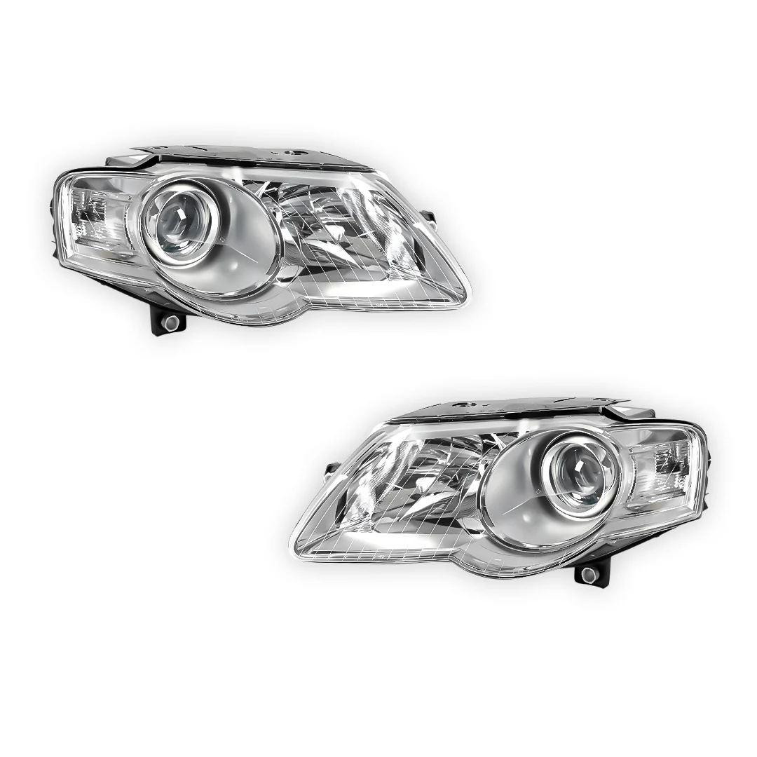 Volkswagen Passat B6 3C (2005 - 2010) Non Zenon Headlights LH + RH - Image 4